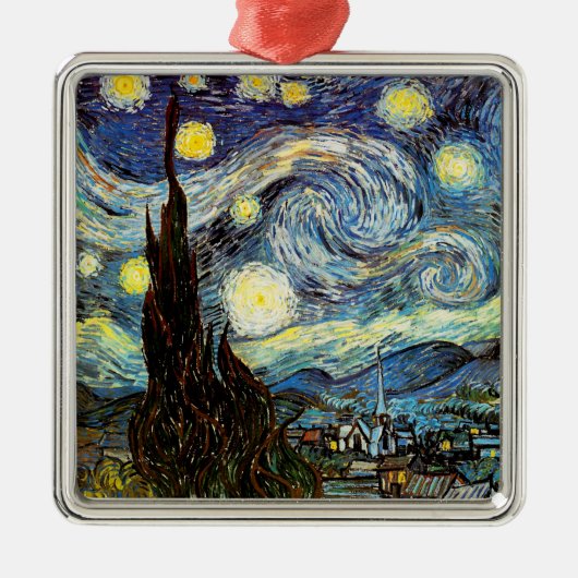 Van Gogh Sterrennacht Fine Art Metalen Ornament (Voorkant)