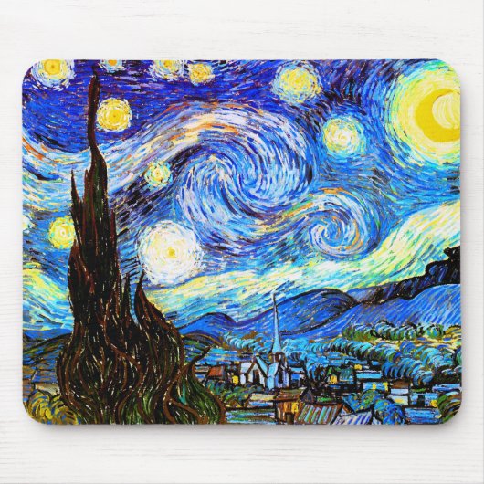 Van Gogh Sterrennacht Fine Art Muismat (Voorkant)
