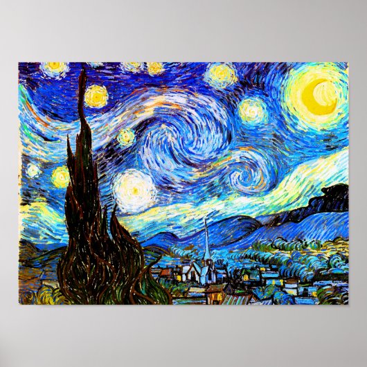 Van Gogh Sterrennacht Fine Art Poster (Voorkant)