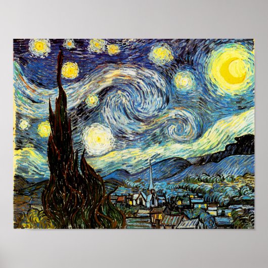 Van Gogh Sterrennacht Fine Art Poster (Voorkant)