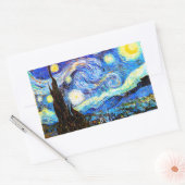 Van Gogh Sterrennacht Fine Art Rechthoekige Sticker (Envelop)