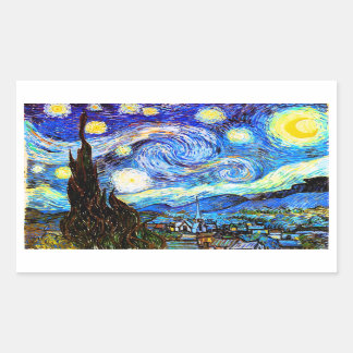 Van Gogh Sterrennacht Fine Art Rechthoekige Sticker