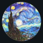 Van Gogh Sterrennacht Fine Art Ronde Sticker<br><div class="desc">Sterrennacht,  mooie kunst van Vincent van Gogh.</div>