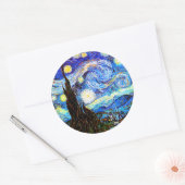 Van Gogh Sterrennacht Fine Art Ronde Sticker (Envelop)