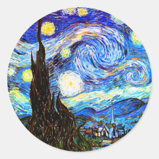 Van Gogh Sterrennacht Fine Art Ronde Sticker