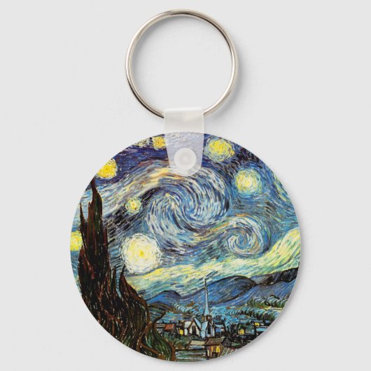 Van Gogh Sterrennacht Fine Art Sleutelhanger (Voorkant)