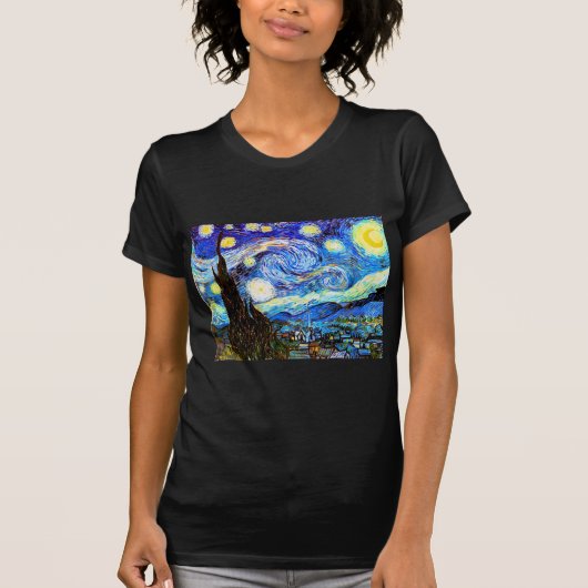 Van Gogh Sterrennacht Fine Art T-shirt (Voorkant)