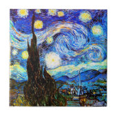 Van Gogh Sterrennacht Fine Art Tegeltje (Voorkant)