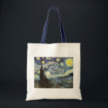 Van Gogh Sterrennacht Fine Art Tote Bag<br><div class="desc">Sterrennacht,  het beroemdste schilderij van de Nederlandse Post-Impressionist,  Vincent van Gogh. Een eenzame cypersboom,  een slapend dorp,  en een hemel die met sterren zweeft.  retro-landschapsnatuur kleurrijke schattige artistieke Post-Impressionisme mooie kunst.</div>