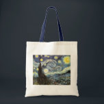 Van Gogh Sterrennacht Fine Art Tote Bag<br><div class="desc">Sterrennacht,  het beroemdste schilderij van de Nederlandse Post-Impressionist,  Vincent van Gogh. Een eenzame cypersboom,  een slapend dorp,  en een hemel die met sterren zweeft.  retro-landschapsnatuur kleurrijke schattige artistieke Post-Impressionisme mooie kunst.</div>