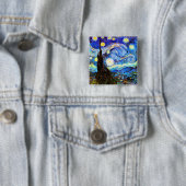 Van Gogh Sterrennacht Fine Art Vierkante Button 5,1 Cm (In situ)