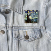 Van Gogh Sterrennacht Fine Art Vierkante Button 5,1 Cm (In situ)