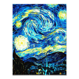 Van Gogh - Sterrennacht Foto Afdruk