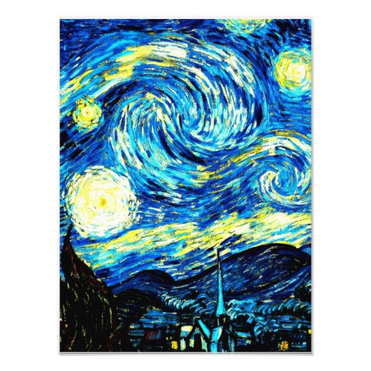 Van Gogh - Sterrennacht Foto Afdruk (Voorkant)