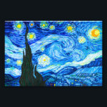 Van Gogh Sterrennacht Foto Afdruk<br><div class="desc">Foto van Vincent van Gogh's oil schilderij The Sterrennacht (1889). Geïnspireerd door zijn verblijf in een asiel,  toont de kunst een dorp onder een nachtelijke hemel van blauwe en gele maan en sterren. Een groot cadeau voor fans van Post-Impressionisme en Nederlandse kunst.</div>