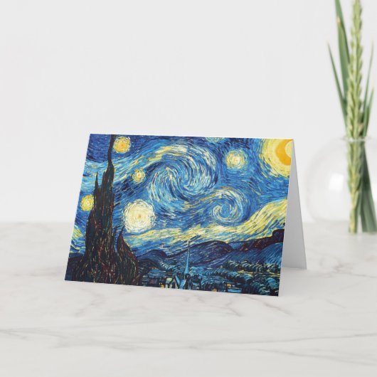 Van Gogh Sterrennacht gevouwen Wenskaart Kaart (Voorkant)