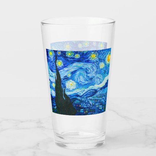 Van Gogh Sterrennacht Glas (Achterkant)