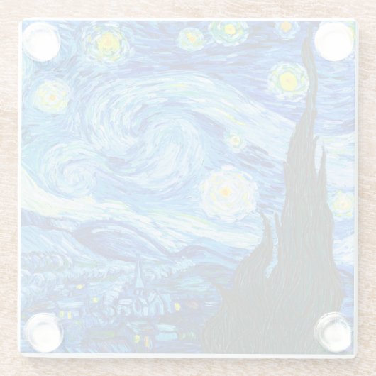 Van Gogh Sterrennacht Glazen Onderzetter (Achterkant)