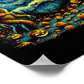 Van Gogh Sterrennacht Halloween Big Foot Pumpkin Poster (Hoek)