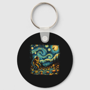 Van Gogh Sterrennacht Halloween Big Foot Pumpkin Sleutelhanger