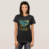 Van Gogh Sterrennacht Halloween Big Foot Pumpkin T-shirt (Voorkant volledig)