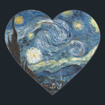 Van Gogh Sterrennacht Hart Sticker<br><div class="desc">Vincent Van Gogh Sterrennacht meesterwerk,   kunstwerk over moderne producten uit Zazilicious</div>