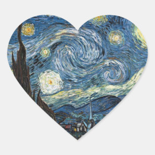 Van Gogh Sterrennacht Hart Sticker