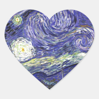 Van Gogh Sterrennacht Hart Sticker