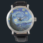 VAN GOGH STERRENNACHT HORLOGE<br><div class="desc">"van gogh vincent",  sterrennacht,  "beroemd schilderij",  ,  sterren,  hemel,  "fijne kunst",  blauw</div>