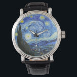 VAN GOGH STERRENNACHT HORLOGE<br><div class="desc">"van gogh vincent", sterrennacht, "beroemd schilderij", , sterren, hemel, "fijne kunst", blauw</div>