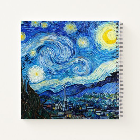 Van Gogh Sterrennacht Impressionisme Art Notitiebo Notitieboek (Achterkant)