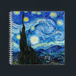 Van Gogh Sterrennacht Impressionisme Art Notitiebo Notitieboek<br><div class="desc">Vincent Van Gogh "The Sterrennacht (1889)" / "La nuit etoilee" spiraalgebonden notitieboek is een van de meest prolieke schilderijen van de Nederlandse impressionistische kunstenaar Vincent Van Gogh. U wilt zeker dat het kunstmeesterwerk van Van Gogh "de Sterrennacht" op uw schrijftijdschrift staat. Haal nu je Van Gogh Sterrennacht notitieblok zodat je...</div>