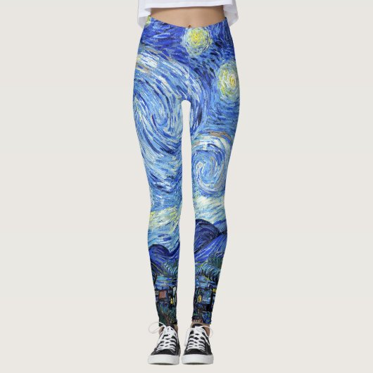 Van Gogh Sterrennacht Impressionisme Druk Leggings (Voorkant)