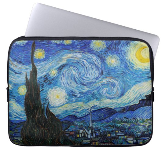 Van Gogh Sterrennacht. Impressionisme  kunst Laptop Sleeve (Voorkant)