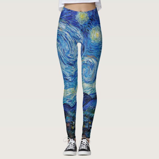 Van Gogh Sterrennacht. Impressionisme  kunst Leggings (Voorkant)