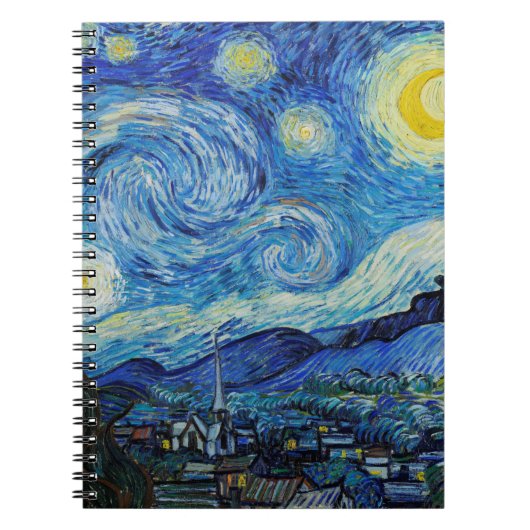 Van Gogh Sterrennacht. Impressionisme  kunst Notitieboek (Voorkant)