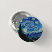 Van Gogh Sterrennacht. Impressionisme  kunst Ronde Button 3,2 Cm (Voorkant /achterkant)