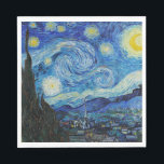 Van Gogh Sterrennacht. Impressionisme  kunst Servet<br><div class="desc">Van Gogh de Sterrennacht servet.</div>
