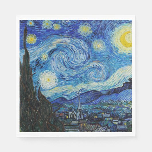 Van Gogh Sterrennacht. Impressionisme  kunst Servet (Voorkant)