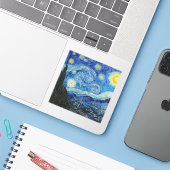 Van Gogh Sterrennacht. Impressionisme  kunst Sticker (Laptop met iPhone)
