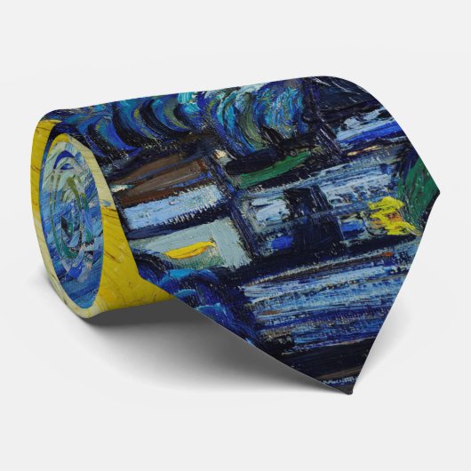 Van Gogh Sterrennacht. Impressionisme  kunst Stropdas (Opgerold)