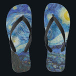 Van Gogh Sterrennacht. Impressionisme  kunst Teenslippers<br><div class="desc">Van Gogh "De Sterrennacht" teenslippers.</div>