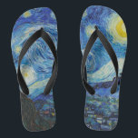 Van Gogh Sterrennacht. Impressionisme  kunst Teenslippers<br><div class="desc">Van Gogh "De Sterrennacht" teenslippers.</div>