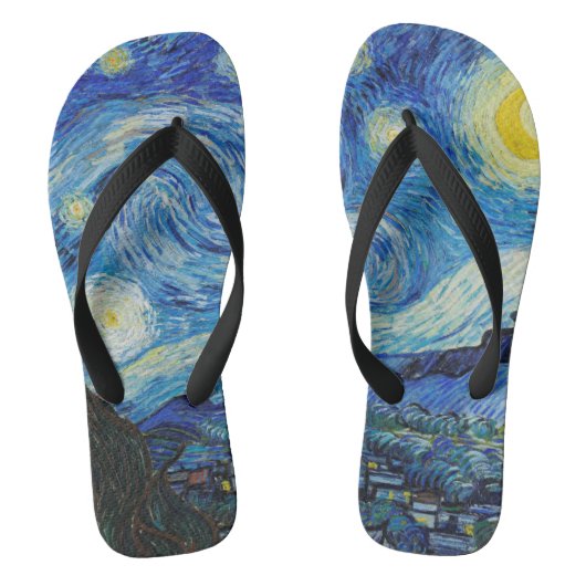 Van Gogh Sterrennacht. Impressionisme  kunst Teenslippers (Voetbed)