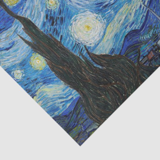 Van Gogh Sterrennacht. Impressionisme  kunst Tissuepapier (Detail)