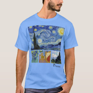Van Gogh Sterrennacht, Irises, Room met stoel, een T-shirt