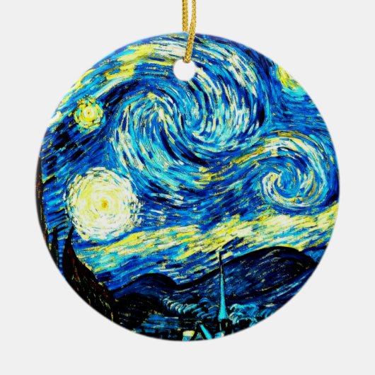 Van Gogh: Sterrennacht Keramisch Ornament (Voorkant)