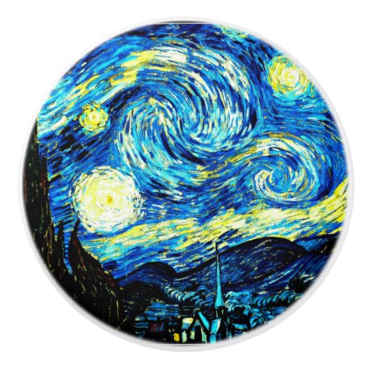 Van Gogh - Sterrennacht Keramische Knop (Voorkant)