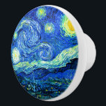 Van Gogh, Sterrennacht Keramische Knop<br><div class="desc">Van Gogh,  Sterrennacht drawerknoppen.</div>