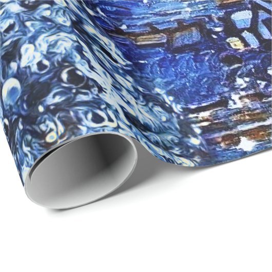 Van Gogh - Sterrennacht Kerst van de Kerst Cadeaupapier (Rol Hoek)